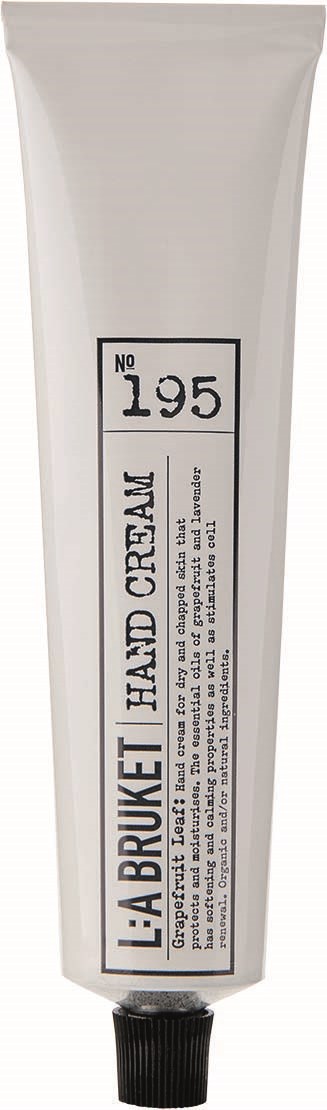 A white tube labeled 'L'À BRUETI HAND CREAM' with black cap and small text on the label.