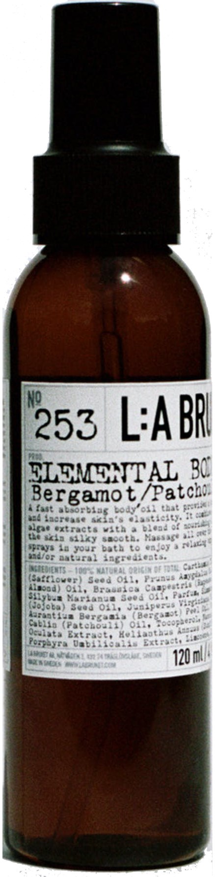 L:a Bruket Elemental Body oil Bergamot/Patchouli  120 ml