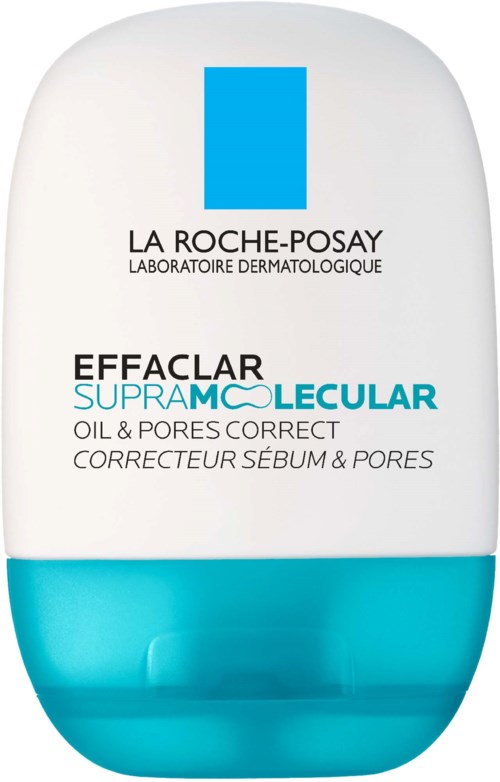 La Roche-Posay Effaclar Supramlcular oil and pores corrector in white and blue packaging.
