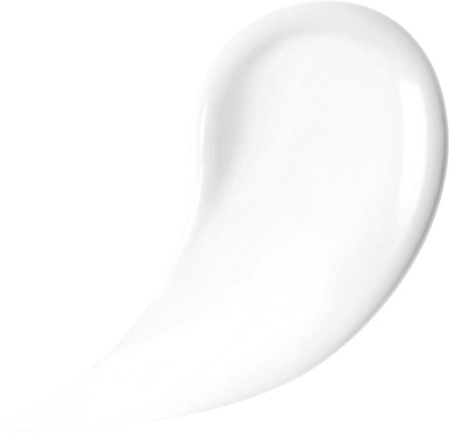 A white cream or lotion swirl with a smooth, curved shape on a white background.