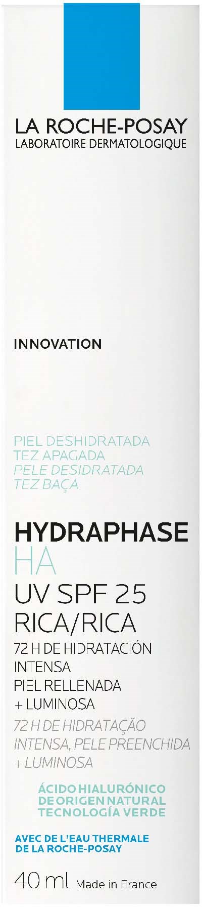 Huidverzorgingsproduct met La Roche-Posay, UV-bescherming SPF 25, hydraterende en stralende voordelen, met natuurlijke ingrediënten.