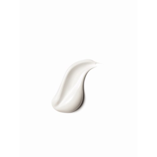 Een dot witte crème of lotion op een witte achtergrond.