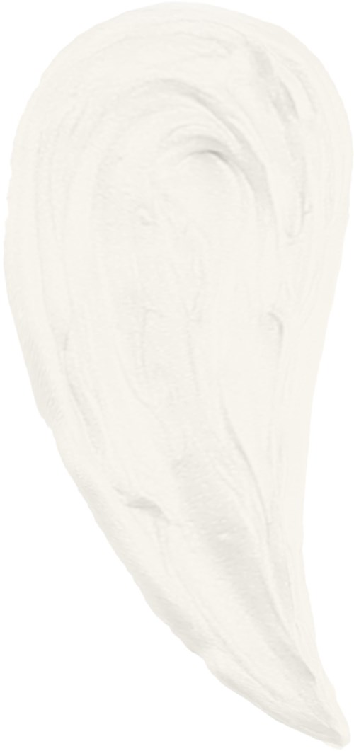 Een witte, gebogen, veegachtige vorm op een witte achtergrond.