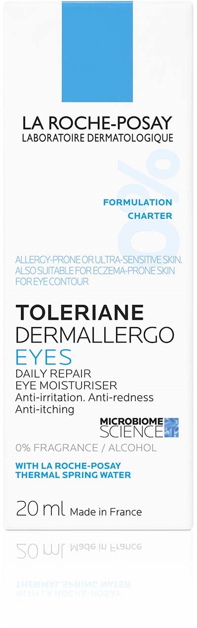 Box of Toleriane Dermallergo Eyes eye moisturizer for sensitive skin, with thermal spring water, 20ml.