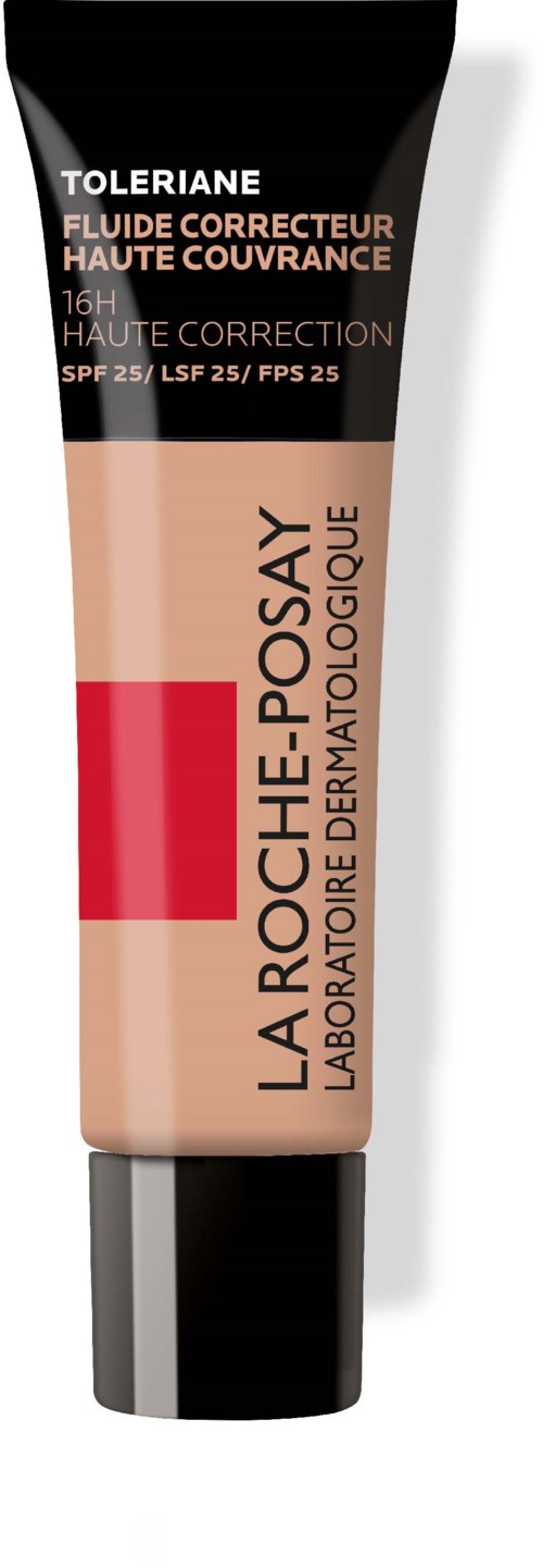 Toleriane Corrector Tube für empfindliche Haut mit SPF 25, beige und rot, als dermatologisches Hautpflegeprodukt gelistet.