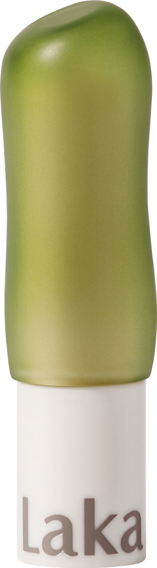 Een groene en witte speaker met het woord "Laka" erop.