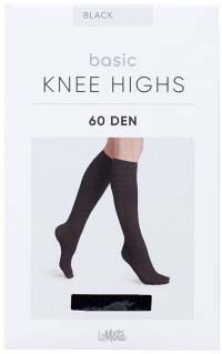 Verpackungsaufkleber für Kniehohe Strümpfe, schwarz, 60 Den, einfacher Stil, bequeme Passform.