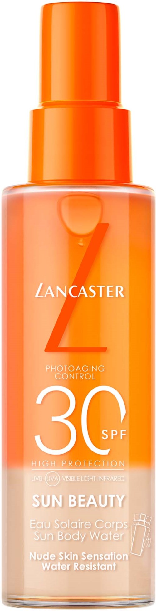 ZANCASTER zonnebrand spray met SPF 30 voor bescherming en huidverzorging.