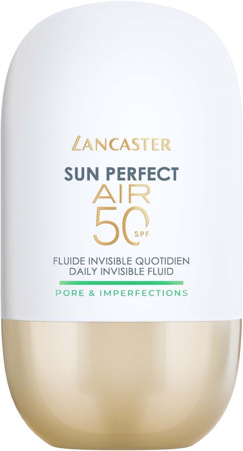 Lancaster Sun Perfect Air SPF 50 dagelijkse onzichtbare vloeistof voor poriën en imperfecties.