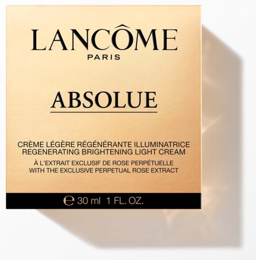Lancôme Paris Absolute ljusare kräm med rosutdrag i en liten burk.