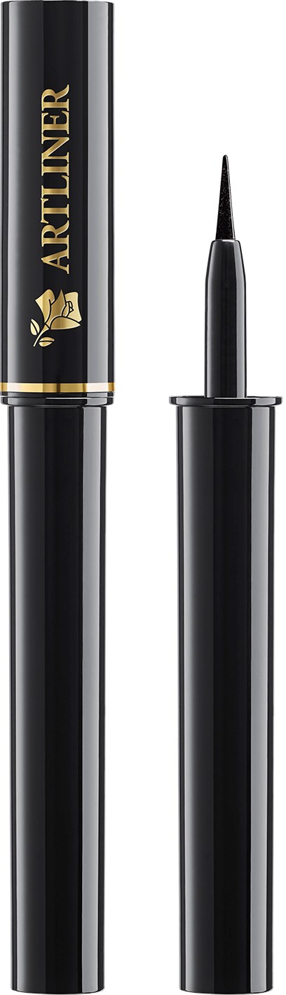 En svart eyelinerpennor med lock, märkt "Artliner," och en spetsig tips.