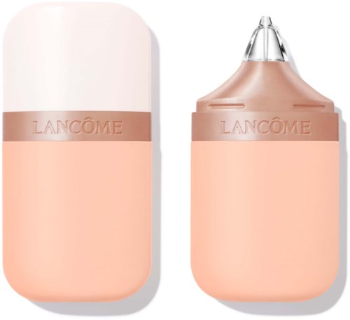 Lancôme skincare product with a light pink bottle and a clear cap, designed for facial use.