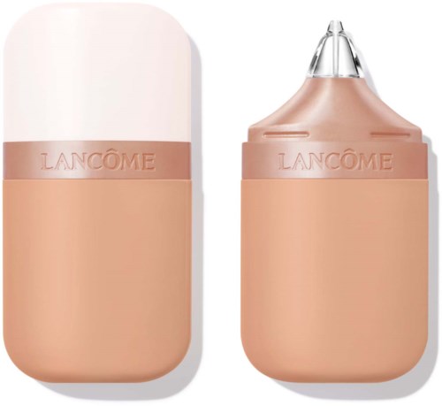 Lancôme cosmetic product with a light pink bottle and removable cap. The cap is off, exposing the nozzle.