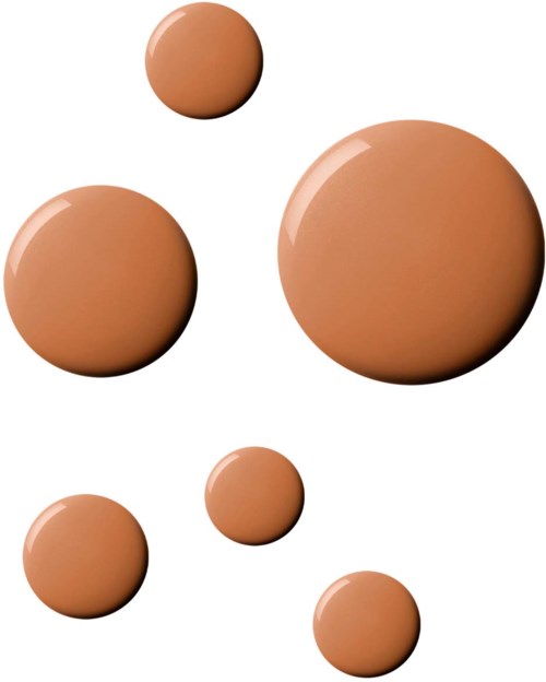 Seven brown eggs of different sizes are arranged on a white background.
