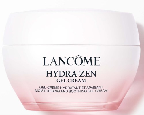Ett vitt burk av Lanc f4me Hydra Zen Gel Cream f f6r fuktgivande och lugnande hud.