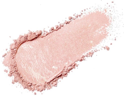 Pink powder spread out in a streak on a white background.