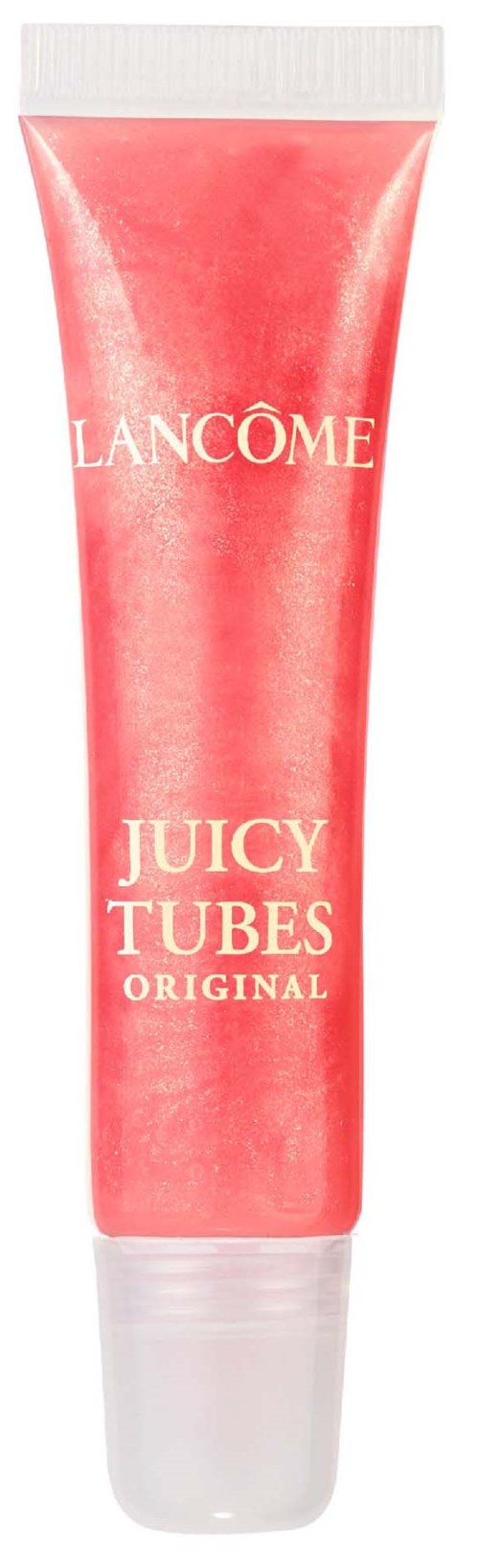 Roze buis met witte dop, label 'Lancôme Juicy Tubes Original'.