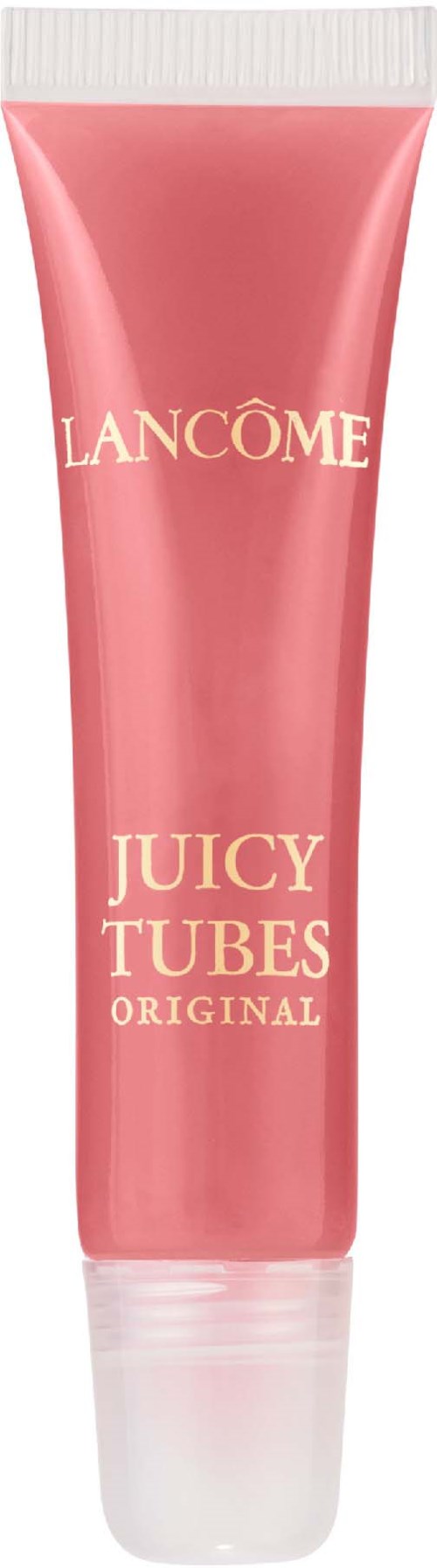 Een roze tube met 'Lancôme Juicy Tubes Original' voor lipgloss of lipproduct.