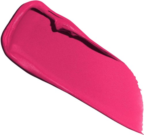 A bright pink lipstick smear on a white background.