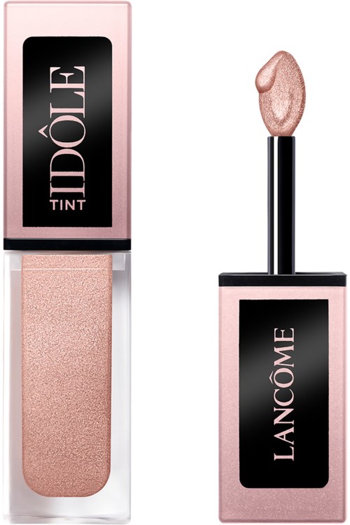 Ein Lancôme Lipgloss oder Balm mit roségrauem Schimmer und Verpackung mit Markenname und Produkt.