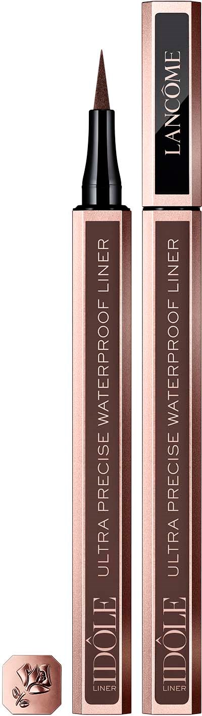 Huulten rajauskynä, jossa on musta ja ruusukullan väriset pakkaukset. Merkinnät: "LANCÔME" ja "ULTRA PRECISE WATERPROOF LINER."