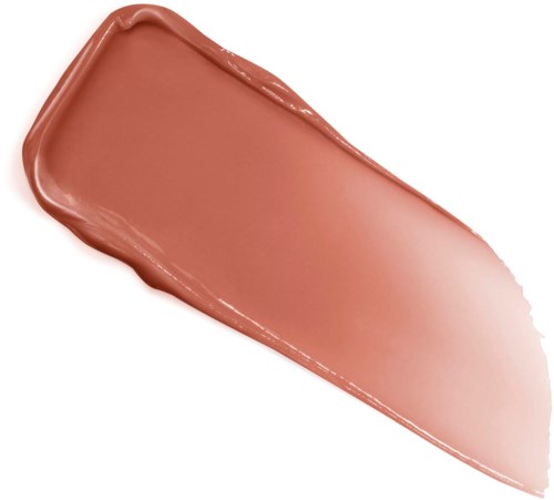 En provbit av ljus rosa-brun läppstift med krämig textur och slät yta.