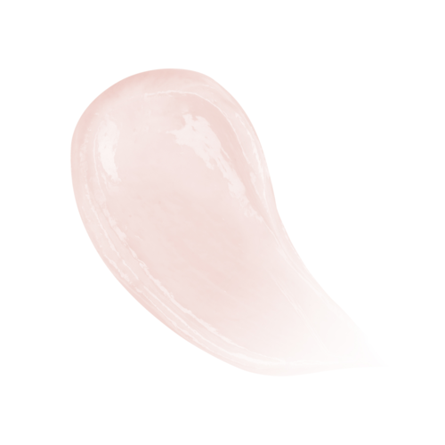 En mjuk rosa, lätt glänsande streak eller utsmetning med en böjd form. Den verkar vara slät och lugn.
