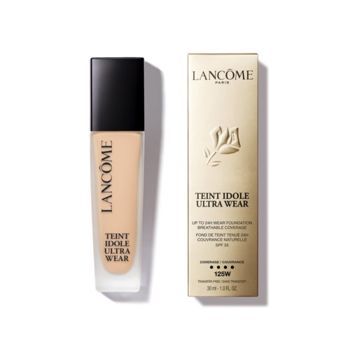 Lancôme Teint Idole Ultra Wear foundation and its box container.