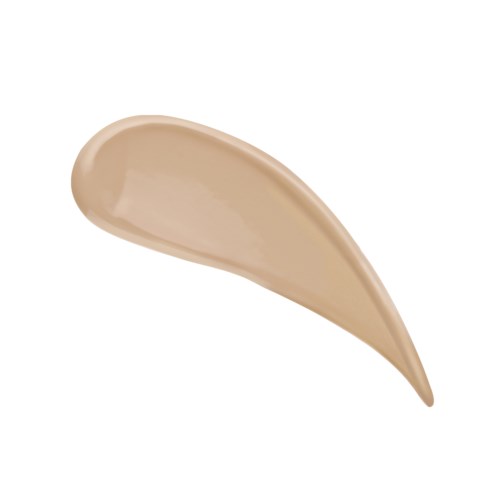 En ljusbeige, kurvad klick av kräm eller lotion på vit bakgrund.