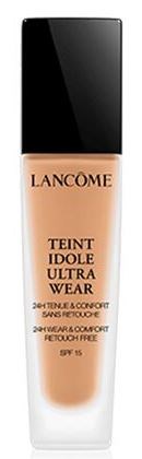 En flaska av Lancome Teint Idole Ultra Wear foundation, som är tänkt för långvarig, bekväm användning och SPF 15-skydd.