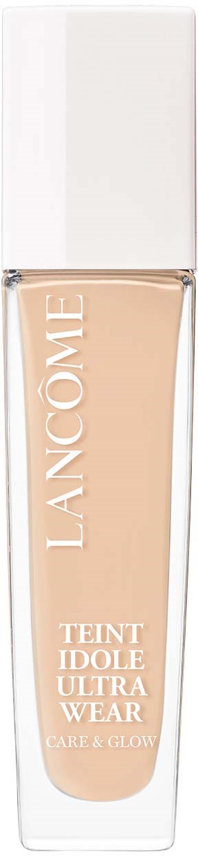A tall, clear bottle with beige liquid inside and white cap. The brand name is Lantern on the front.