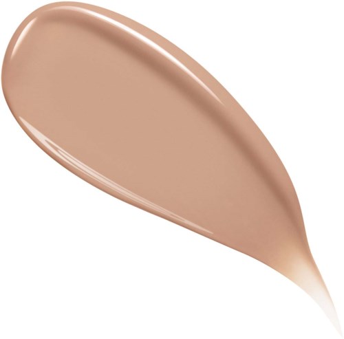 A beige liquid makeup or foundation smear in an oval shape.