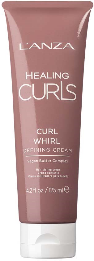 Eine rosa Tube L'ANZA Healing Curls Defining Cream für Locken, 125 ml.