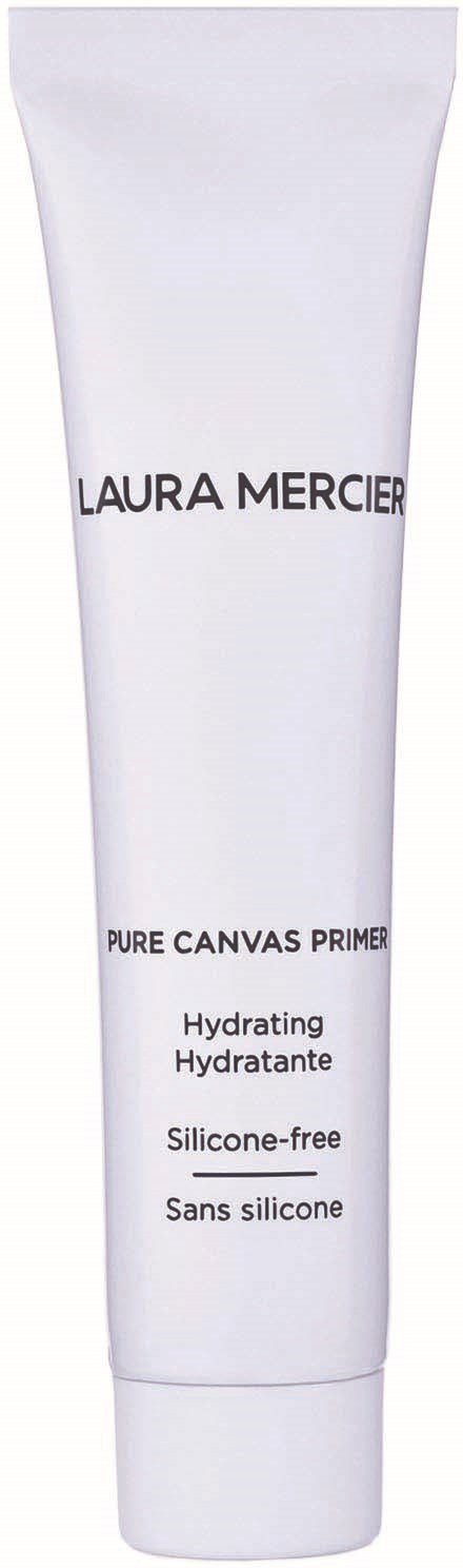 Vit tub märkt Laura Mercier Pure Canvas Primer, silikonfri, återfuktande.