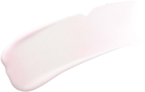 En böjd, vit penna eller stylus med en slät yta och en rosafarvad spets.