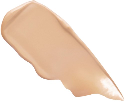 En beige eller hudfärgad flytande smink eller kräm med en slät textur och en applikatorspets.