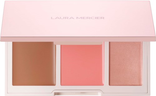 Laura Mercier poskipuna-ikkunalaatikko, jossa kolme sävyä vaaleanpunaisessa kuoressa.