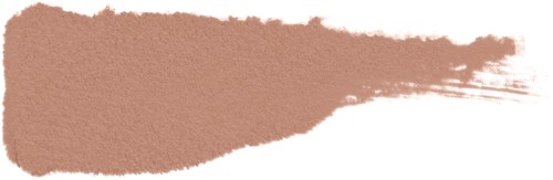 En beige-brun penssträck på vit bakgrund, med ojämnt kantlinjer och penselstruktur.