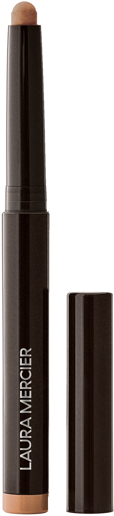 En sminkpenna med lock, märkt 'Laura Mercier.' Den är ljusfärgad och avsedd för kosmetika.