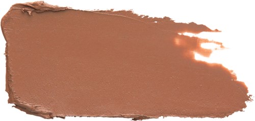 Ett stryk av brun makeup eller färg med en ljus fläck på högra sidan.
