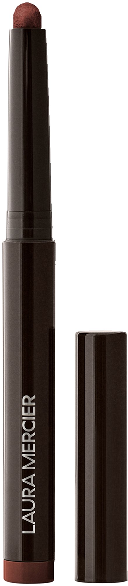 Läppstift med svart tub och brun topp, märkt 'Laura Mercier'.