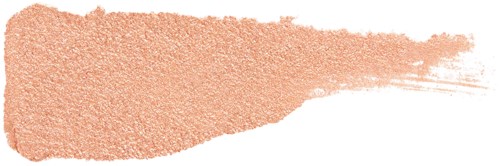 En kopparfärgad makeup-primär med en ojämn, texturerad kant och en jämn, borstad ända.