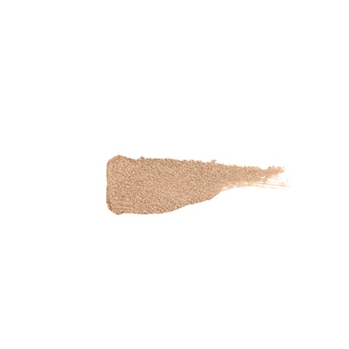 En beigefärgad sminkprovsstreck eller smet på vit bakgrund. Den verkar vara krämig eller pudrig med en slät textur.