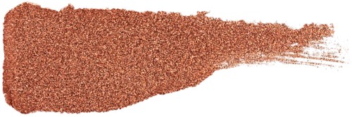 En brunaktig, texturerad sträck eller smeta, bredare i början och avsmalnande till en spets, på vit bakgrund.
