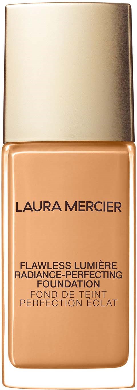 Laura Mercier -sieronestopakkaus, jossa vaaleanruskea neste ja kultaiseen korkki.