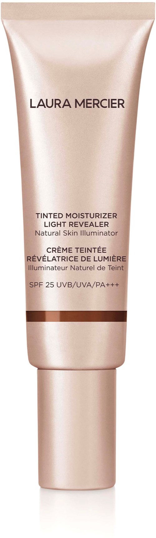 Beige tubi ruskea raidalla, Laura Mercier -sävyttävä kosteusvoide SPF 25.