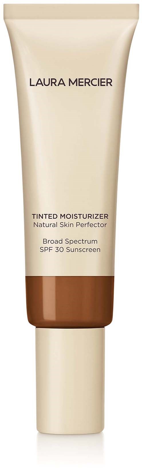 En tub med Laura Mercier färgad fuktighetskräm med SPF 30, avsedd för naturlig hudförbättring.
