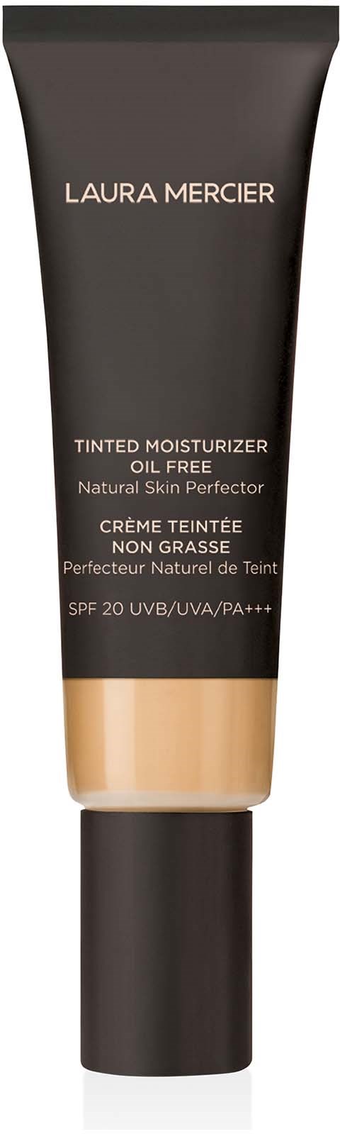 Laura Mercier sävytetty kosteusvoide, öljytön, SPF 20, musta ja beige tubissa.