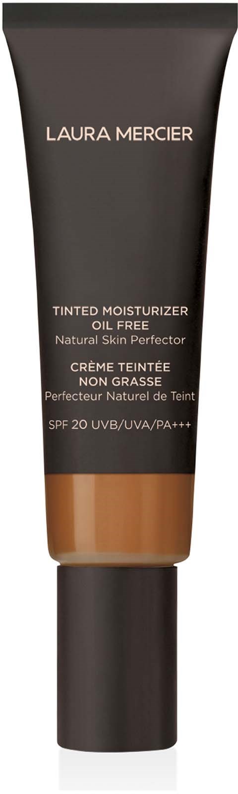 Laura Mercier -sävyttämä kosteusvoide SPF 20, öljytön, luonnolliselle iholle, musta ja beige väreissä.