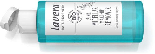 Dit is een fles Laurea Micellar Makeup Remover met 2-in-1 reiniging en kalmering eigenschappen.